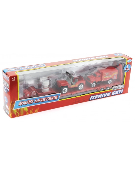 ÇOK SATAN Die Cast Metal Tırlı ve Jeepli İtfaiye Seti