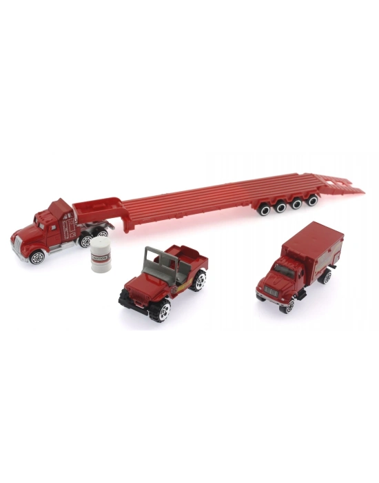 ÇOK SATAN Die Cast Metal Tırlı ve Jeepli İtfaiye Seti