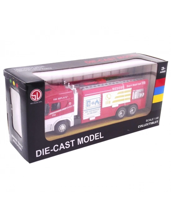 ÇOK SATAN Die Cast Model Çek Bırak Merdivenli İtfaiye Kamyonu