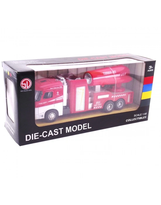 ÇOK SATAN Die Cast Model Çek Bırak Turbo Jet İtfaiye Kamyonu