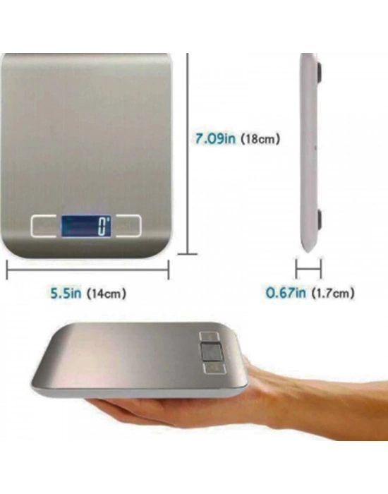 ÇOK SATAN Dijital Mutfak Terazisi Paslanmaz Çelik Elektronik Lcd Ağırlık 5 Kg Ölçeklii Pişirme Ölçü Aleti