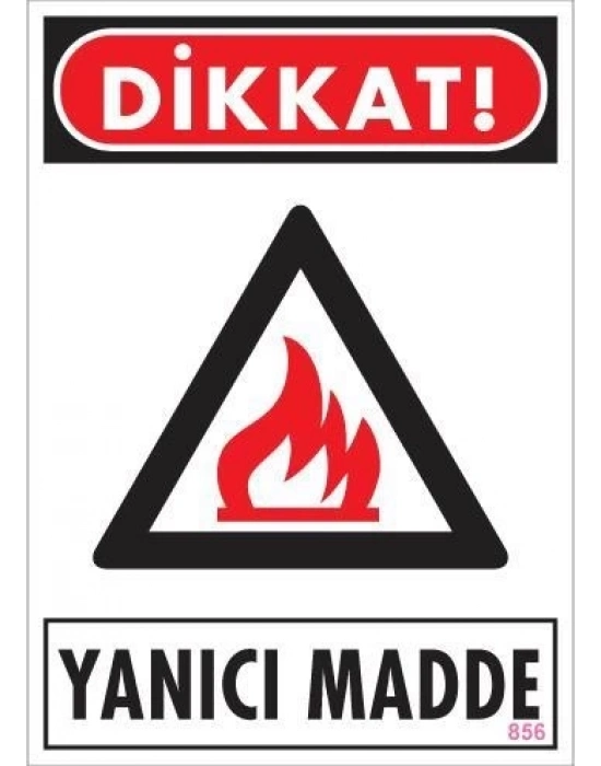 ® Dikkat Yanıcı Madde Uyarı Levhası 25x35 KOD:856