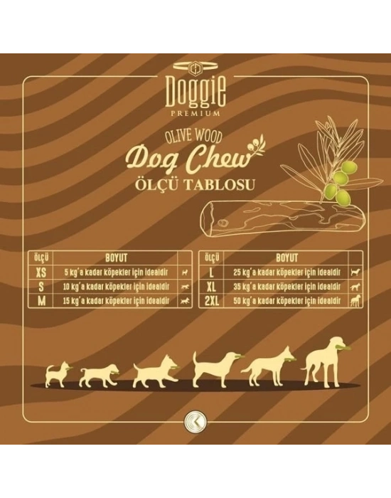 ÇOK SATAN Doggie Doğal Zeytin Ağacı Köpek Çiğneme Oyuncağı Medium