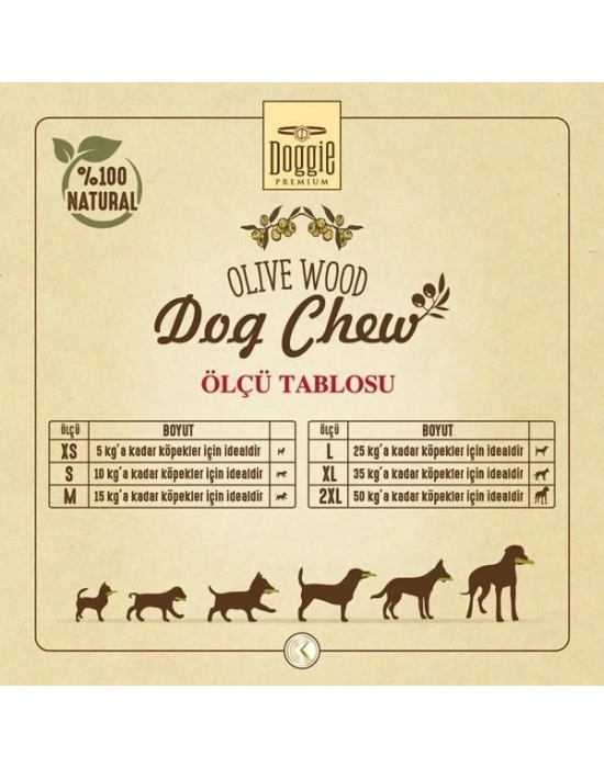 ÇOK SATAN Doggie Doğal Zeytin Ağacı Köpek Çiğneme Oyuncağı Small