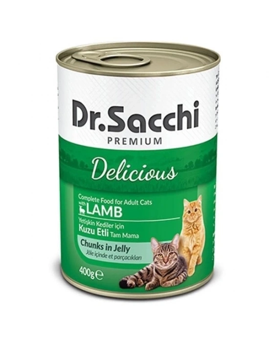 ÇOK SATAN Dr.Sacchi Kuzu Etli Yetişkin Konserve Kedi Maması 400 Gr