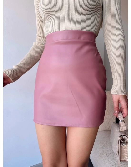 Düz deri etek pudra h24468