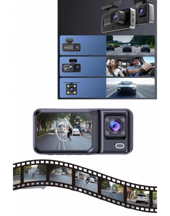 ÇOK SATAN DVR Araç İçi Kamera Ön ve İç Kamera 2 İnç Ekranlı Çift Kamera