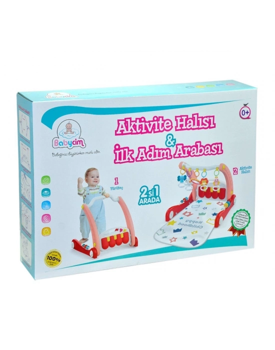 ÇOK SATAN E0634 Aktivite Halısı&İlk Adım Arabası -Pembe ,Birlik