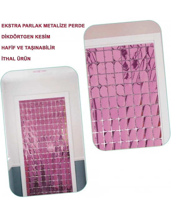 ÇOK SATAN Ekstra Metalize Rose Gold Disko Kapı Perdesi