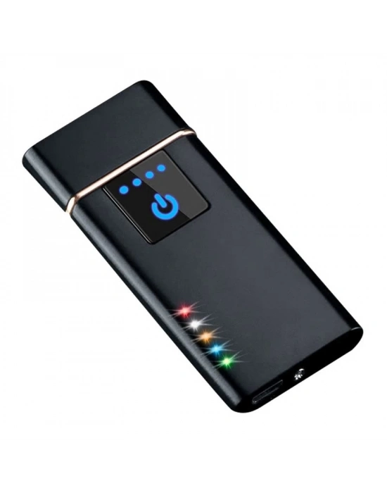 ÇOK SATAN Elektronik Şarj Edilebilir Alevsiz Usb Dokunmatik Siyah Çakmak - Kutulu