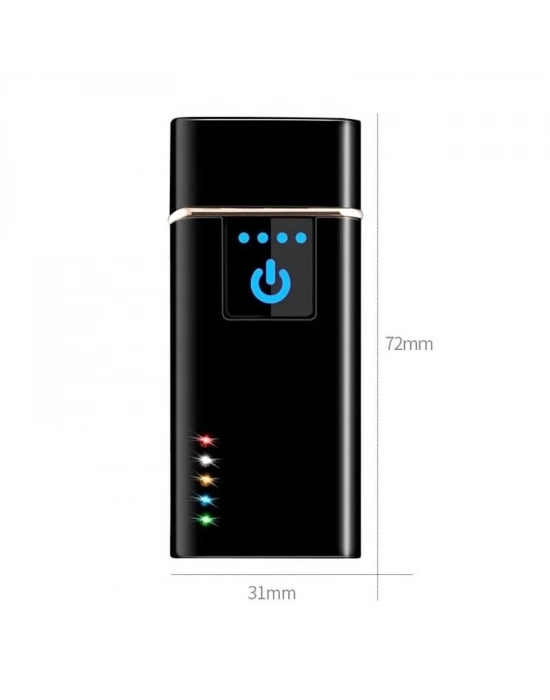 ÇOK SATAN Elektronik Şarj Edilebilir Alevsiz Usb Dokunmatik Siyah Çakmak - Kutulu