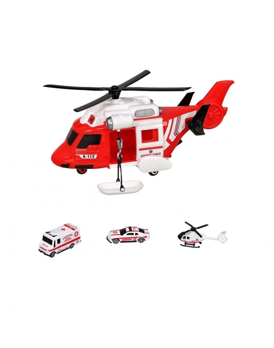 ÇOK SATAN ERN-2004 HEROES TOYS HELİKOPTER AMBULANS SETİ ARABALI