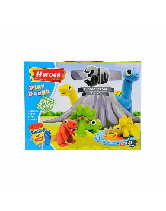 ÇOK SATAN ERN-568 Heroes 3D Dinazor Oyun Hamur Seti - Eren Oyuncak
