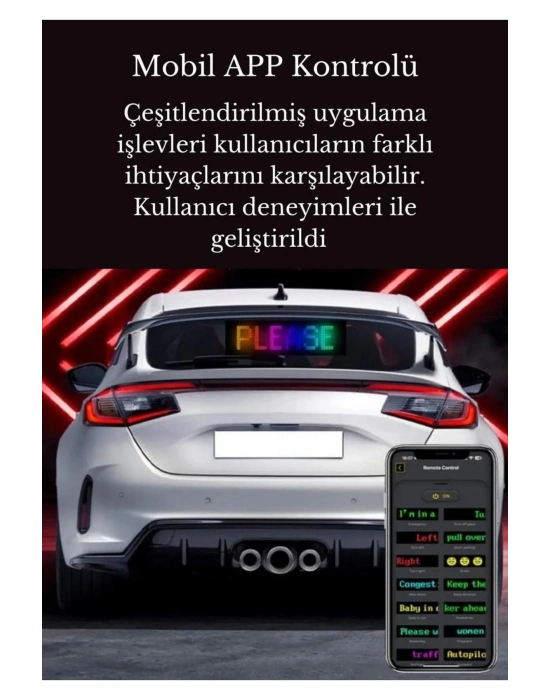 ÇOK SATAN Esnek Katlanabilir Panel Led Cama Yapışır Uygulama İle Kontrol Dijital Tabela Kayar 60cm 16X96 LED