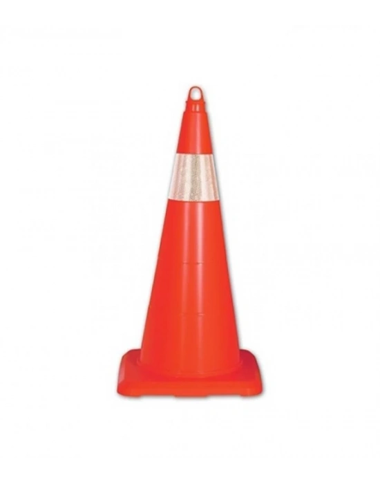 Esnek Kırılmaz Trafik Konisi Tek Reflektörlü 50 cm
