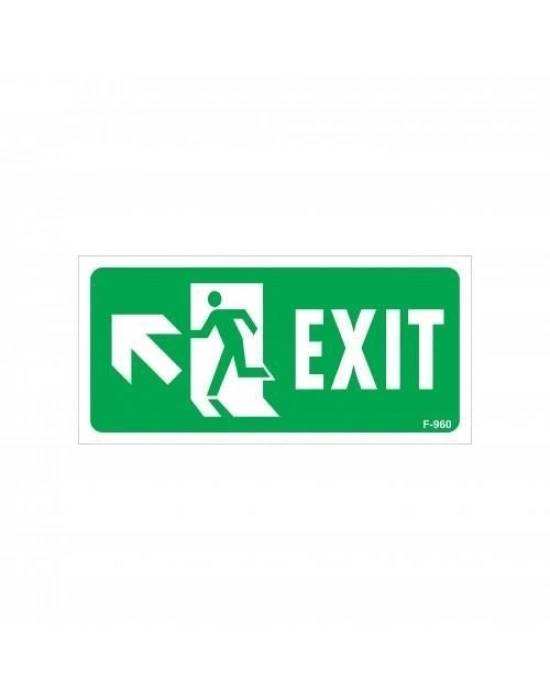 Exit Sol Yukarıı Uyarı Levhası 17,5x25 KOD:960
