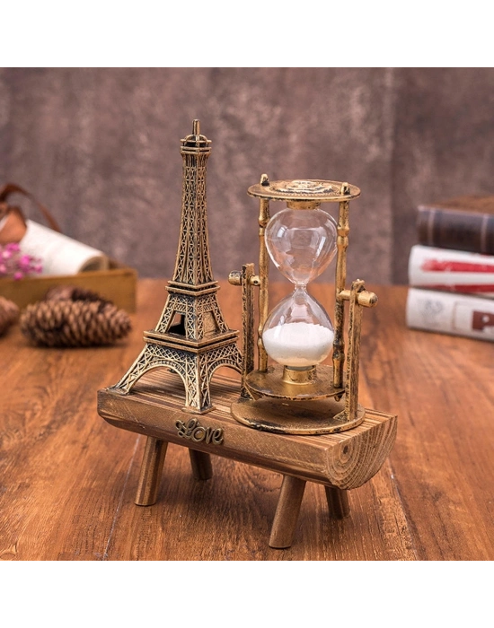 ÇOK SATAN Eyfel Kulesi Paris Ahşap Kum Saati