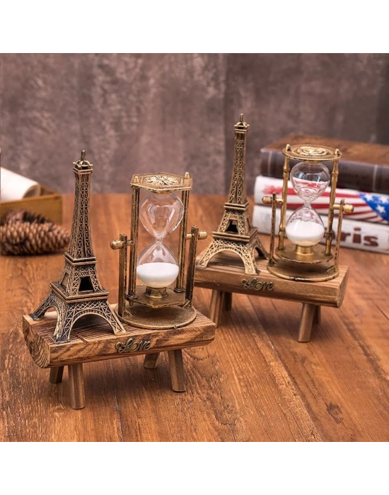ÇOK SATAN Eyfel Kulesi Paris Ahşap Kum Saati