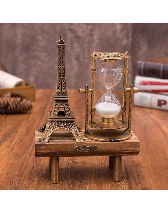 ÇOK SATAN Eyfel Kulesi Paris Ahşap Kum Saati