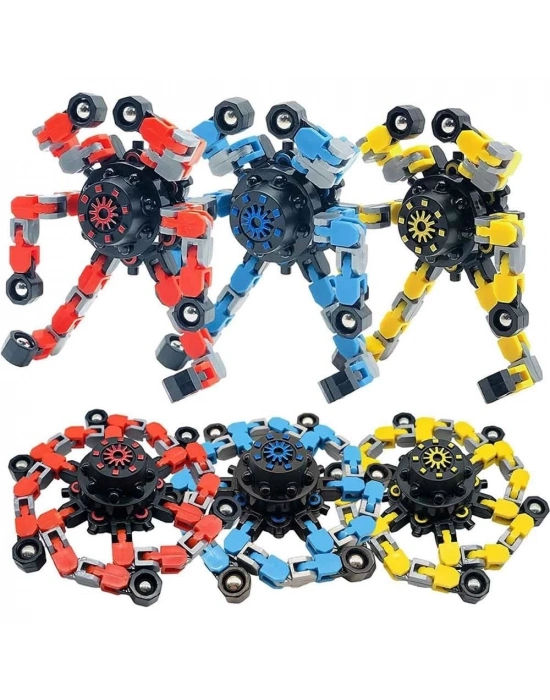 ÇOK SATAN Fidget Spinners Dönüştürülebilir Zincir Robot Oyuncak -1 adet stokta olan gönderilir