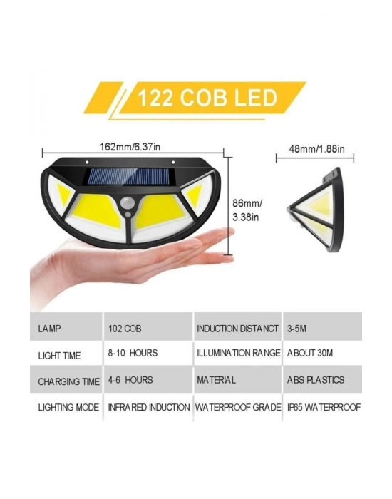 ÇOK SATAN Fonksiyonel Sensörlü 102 Ledli Solar Bahçe Lambası