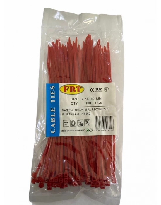 FRT Kırmızı 2,5x150 Kablo Bağı