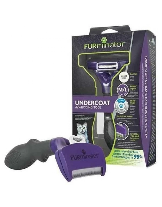 ÇOK SATAN Furminator Kısa Tüylü Kedi Tüy Tarağı Large