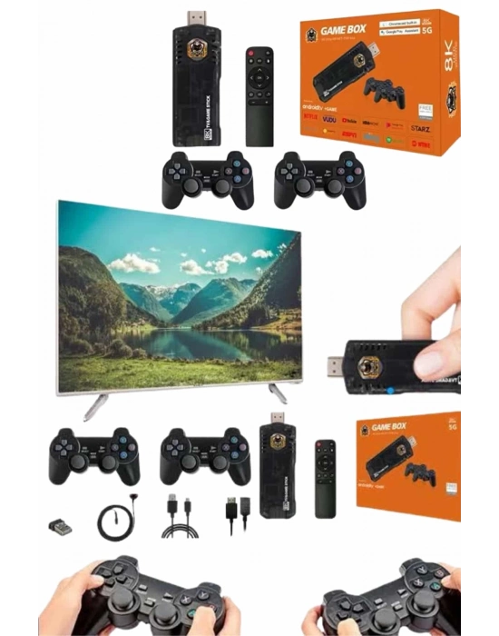 ÇOK SATAN Game Box Android Tv 36500 Oyunlu Atari 5g 8k HDR Ultra HD 64 GB