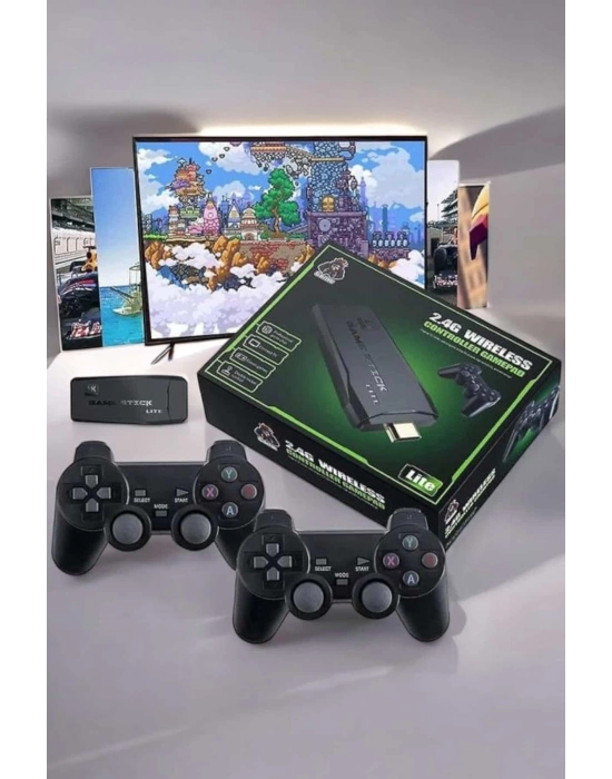 ÇOK SATAN Game Stick 2000 Oyunlu 2.4G Kablosuz Çift Kol Yüksek Hassasiyetli Wireless