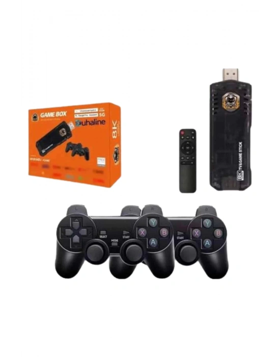 ÇOK SATAN Game Stick Çift Oyun Konsolu Smart TV Game Box 8k Ultra HD 64 Gb