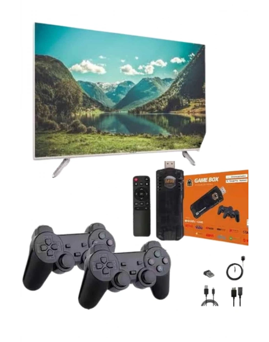 ÇOK SATAN Game Stick Çift Oyun Konsolu Smart TV Game Box 8k Ultra HD 64 Gb