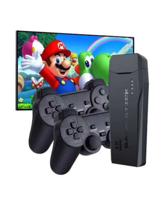 ÇOK SATAN Game Stick El Atarisi 2.4g Kablosuz Çift Kol Oyunlar 4k Game Stick 3500 Oyunlu Atari Uyumlu
