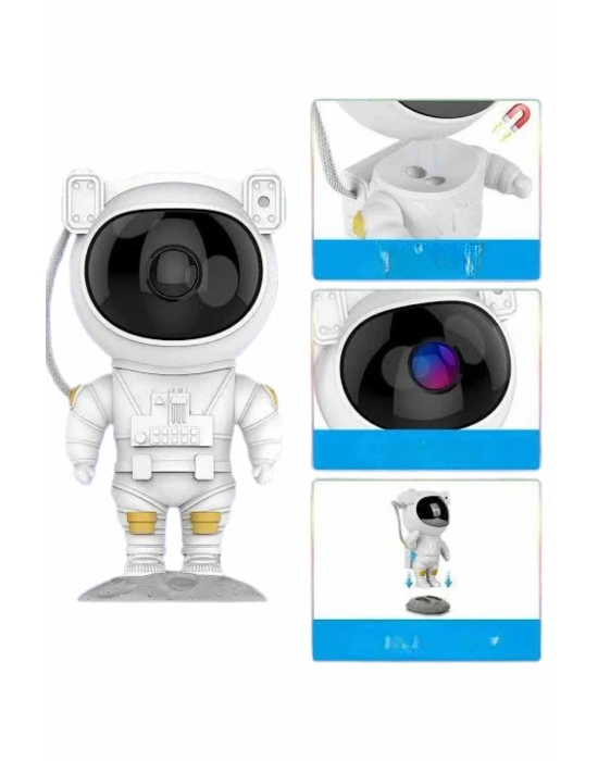 ÇOK SATAN Gece Lambası Astronot Bluetooth Hoparlörlü Galaksi Işık Projektörü