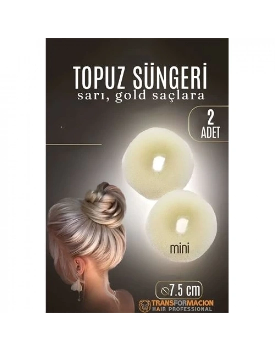 ÇOK SATAN GOLD Mini Saç Topuz Süngeri  2 ADET 7.5 CM Çap 3 cm Kalınlık