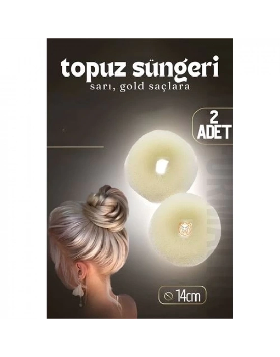 ÇOK SATAN Gold Saç Topuz Süngeri 2 ADET 14 CM Çap 6 cm Kalınlık