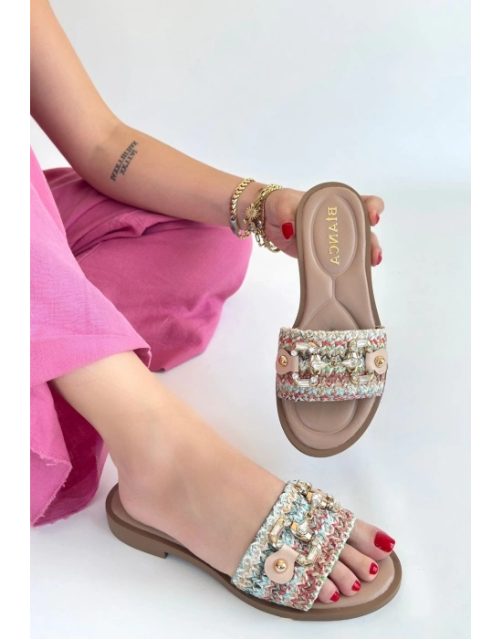 Gonne Renkli Hasır Dokuma Terlik