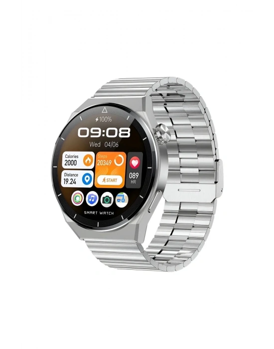 ÇOK SATAN GT3 Max Elegant Smart Watch GT3 Max Elegant Erkek Akıllı Saat Deri-Metal-Silikon 3 Kordonlu