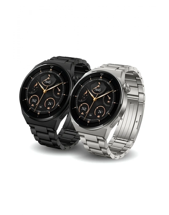 ÇOK SATAN GT3 Max Elegant Smart Watch GT3 Max Elegant Erkek Akıllı Saat Deri-Metal-Silikon 3 Kordonlu