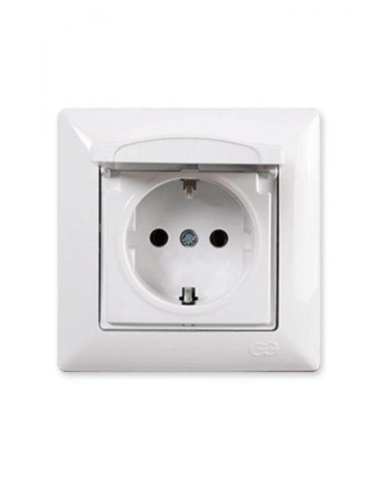 ® Günsan Fantasy Kapaklı Topraklı Priz Beyaz Renk