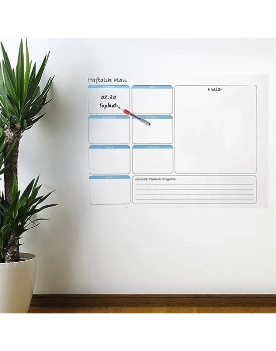 ÇOK SATAN Haftalık Planlayıcı Manyetik Duvar Stickerı Takvim 100 cm x 60 cm