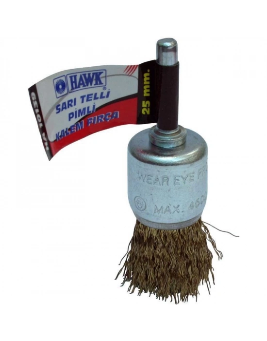 Hawk 10139 25 mm Sarı Telli Pimli Kalem Fırça