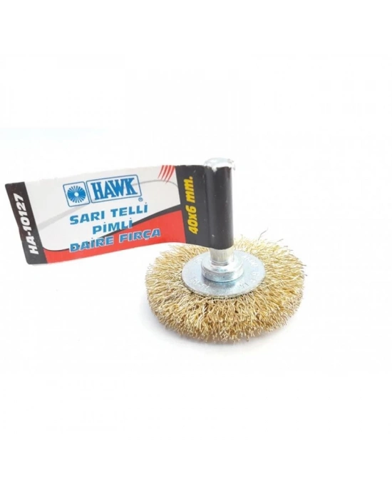 ® Hawk HA10127 Pimli Sarı Tel Daire Fırça 40x6 mm