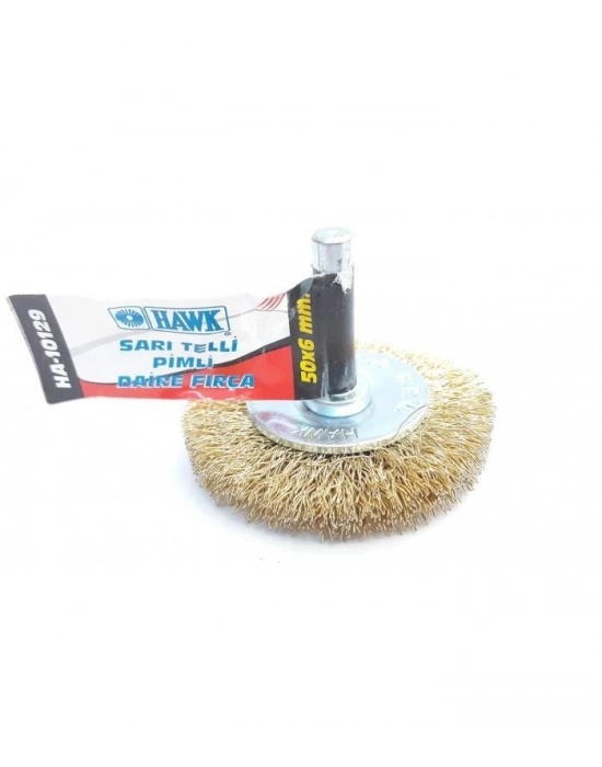 ® Hawk HA10129 Pimli Sarı Tel Daire Fırça 50x6 mm
