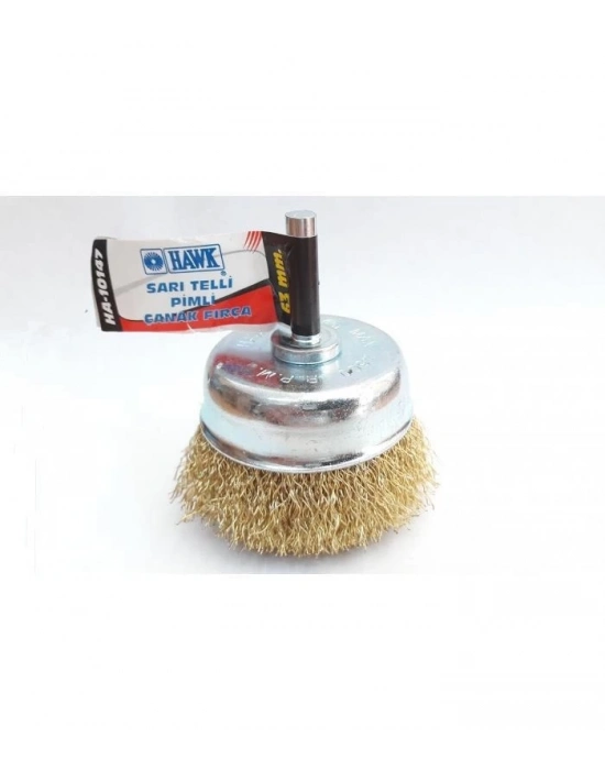® Hawk HA10147 Pimli Sarı Tel Çanak Fırça 65 mm