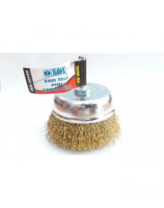 ® Hawk HA10149 Pimli Sarı Tel Çanak Fırça 75 mm
