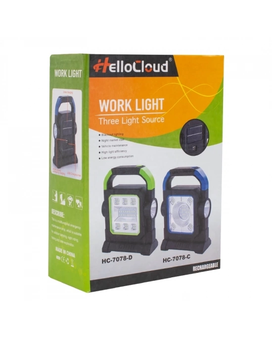 ÇOK SATAN Hc-7078-c 3 Çalışma Modlu Cob Ledli Solar Taşınabilir Şarjlı Solar Lamba
