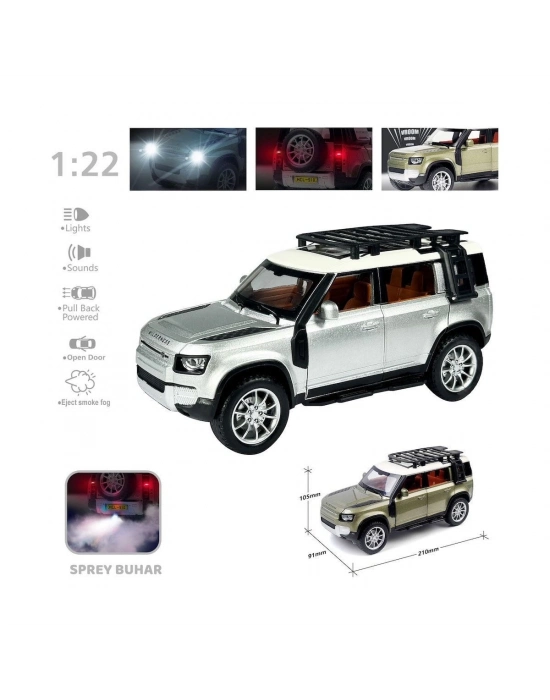 ÇOK SATAN HCL-510A Çek Bırak 1:22 Sesli Ve Işıklı Buharlı DF Metal Jeep