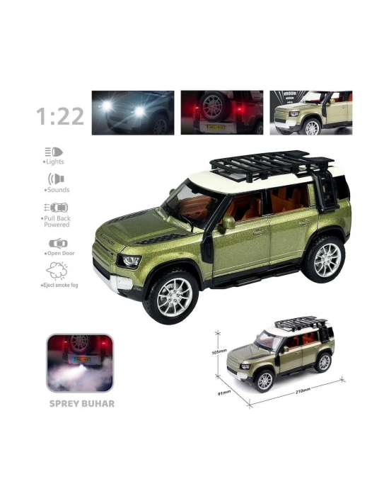 ÇOK SATAN HCL-510A Çek Bırak 1:22 Sesli Ve Işıklı Buharlı DF Metal Jeep