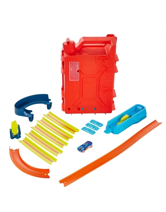 ÇOK SATAN HDX78 HW Track Builder Benzin Bidonu Akrobasi Seti, Hot Wheels Track Builder