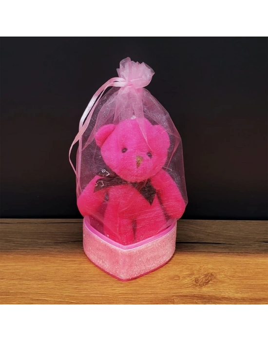 ÇOK SATAN Hediyelik Pembe Tül Kese Ve Ayıcık